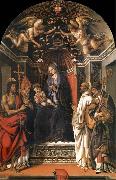 Fra Filippo Lippi The Madonna and the Nno enthroned with the holy juan the Baptist, Victor Bernardo and Zenobio oil painting reproduction